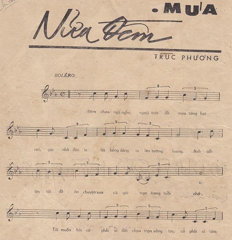 Sheet nhạc Mưa Nửa Đêm